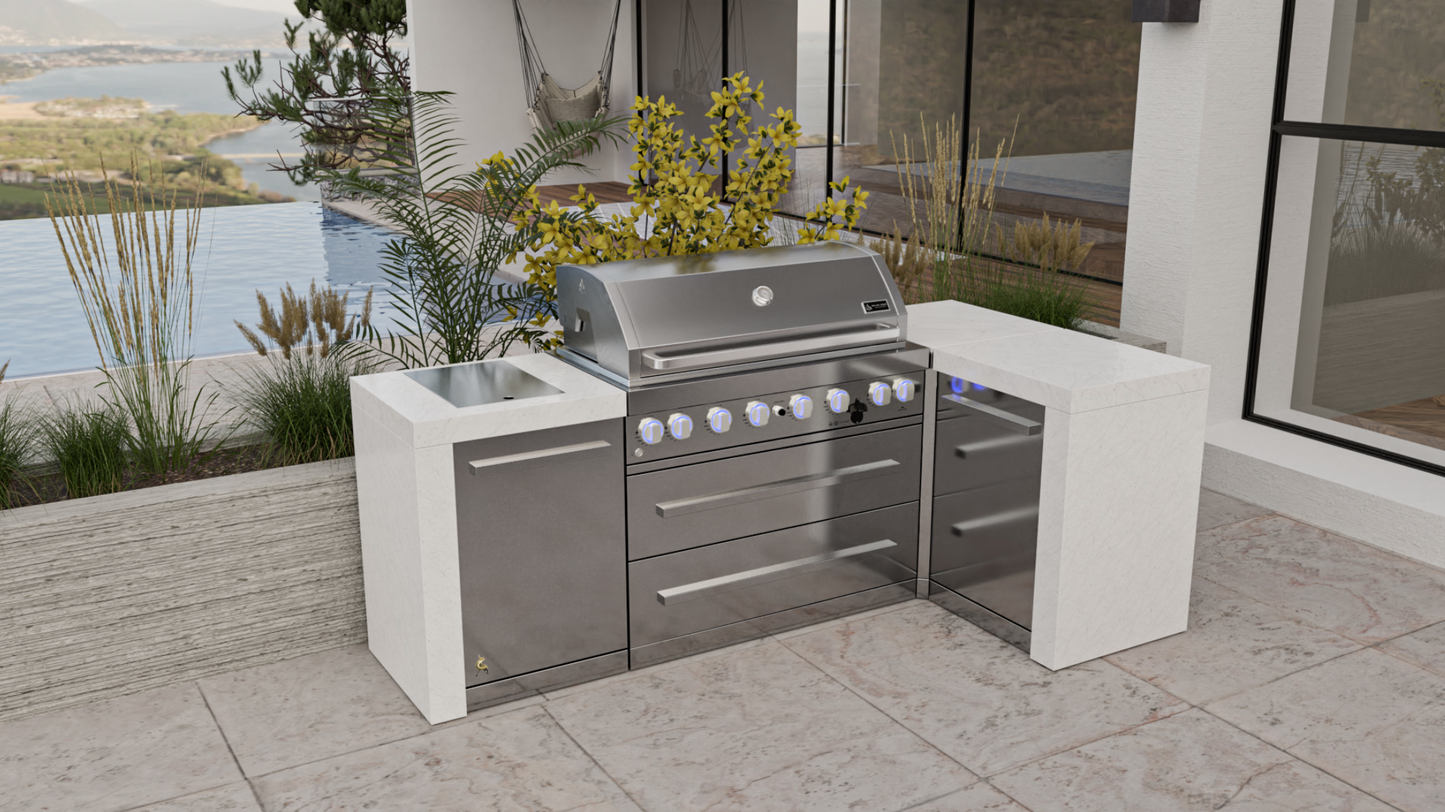 Mont Alpi 6-burner Deluxe Island with a 90-Degree Corner MAi805-D90 - 94''