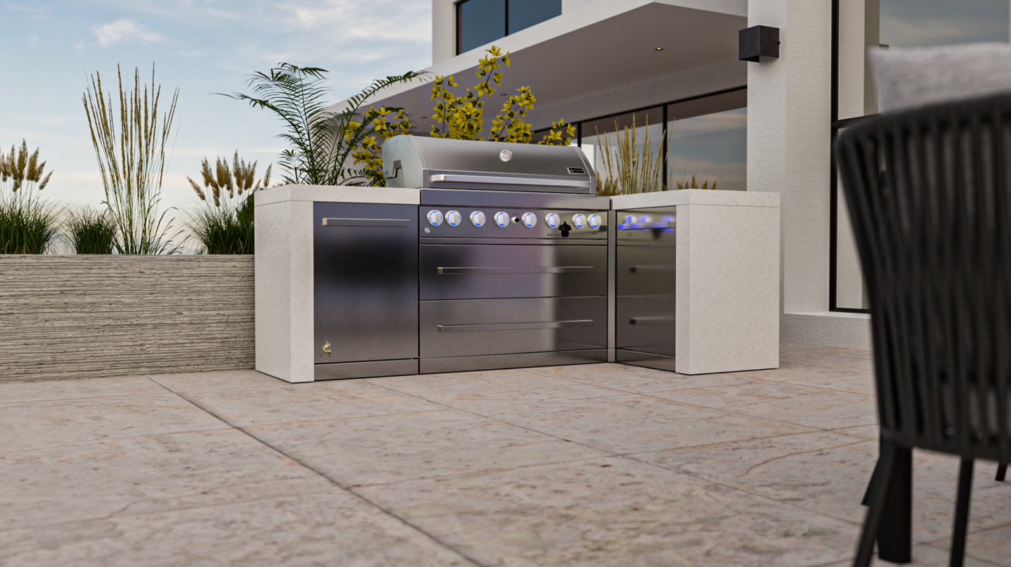 Mont Alpi 6-burner Deluxe Island with a 90-Degree Corner MAi805-D90 - 94''