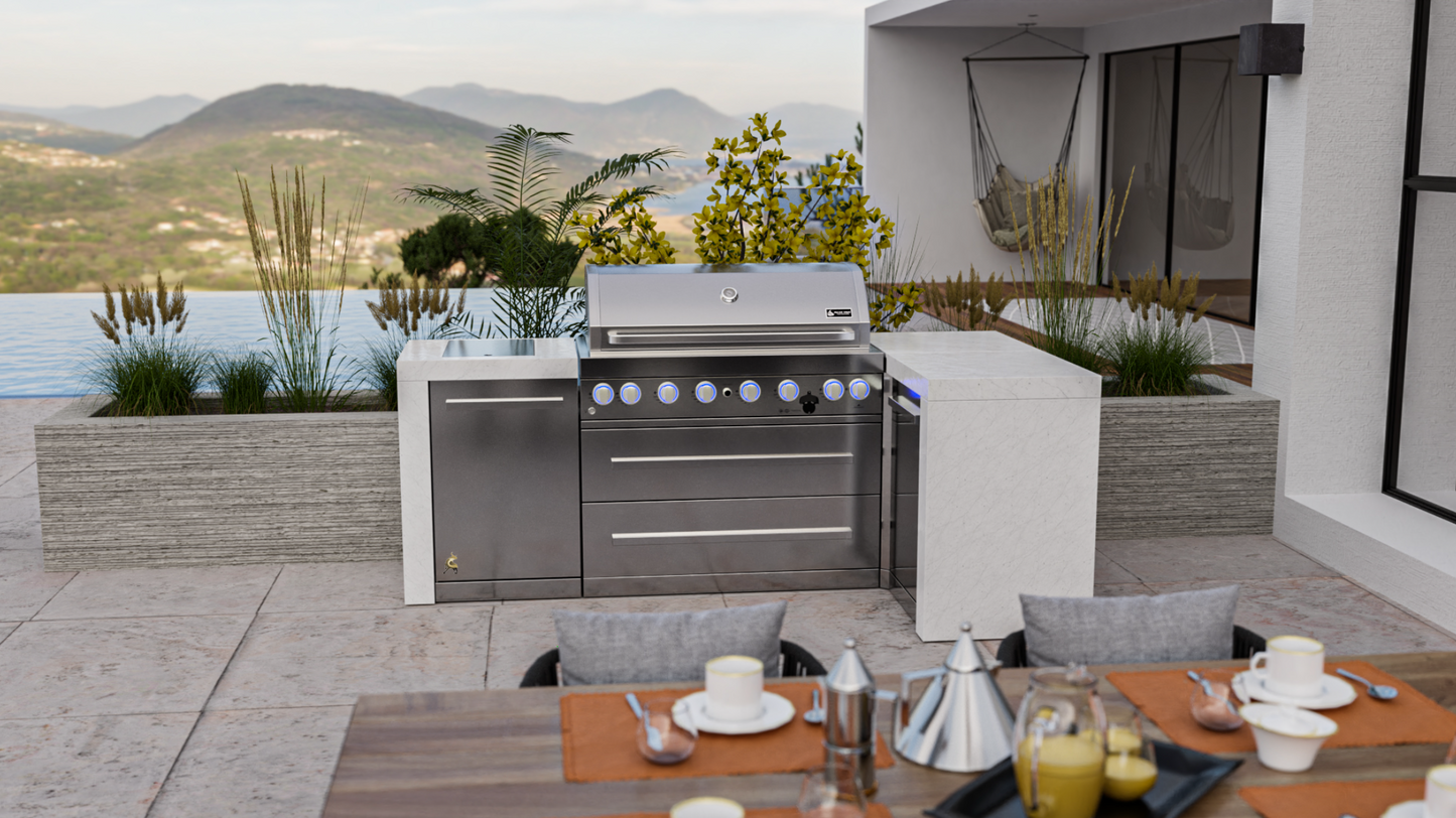Mont Alpi 6-burner Deluxe Island with a 90-Degree Corner MAi805-D90 - 94''