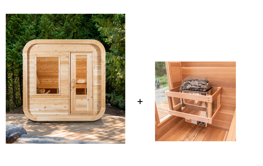 Dundalk Canadian Timber Luna White Cedar Outdoor Sauna | 2-4 People | Wood or Electric Heater