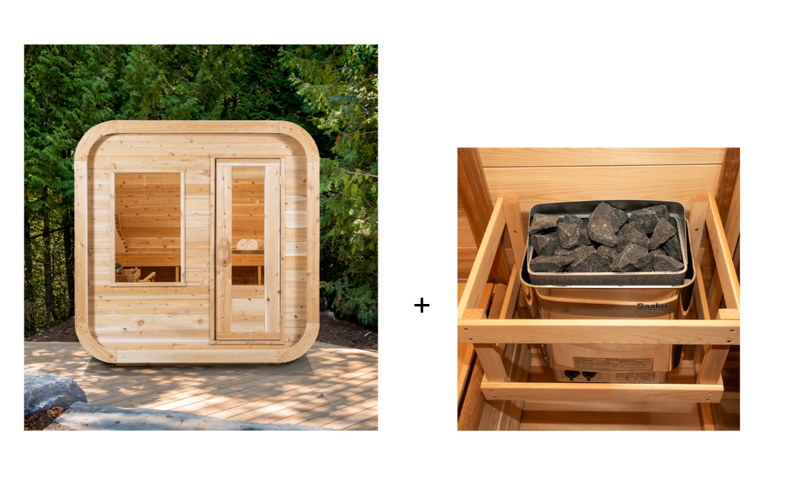 Dundalk Canadian Timber Luna White Cedar Outdoor Sauna | 2-4 People | Wood or Electric Heater