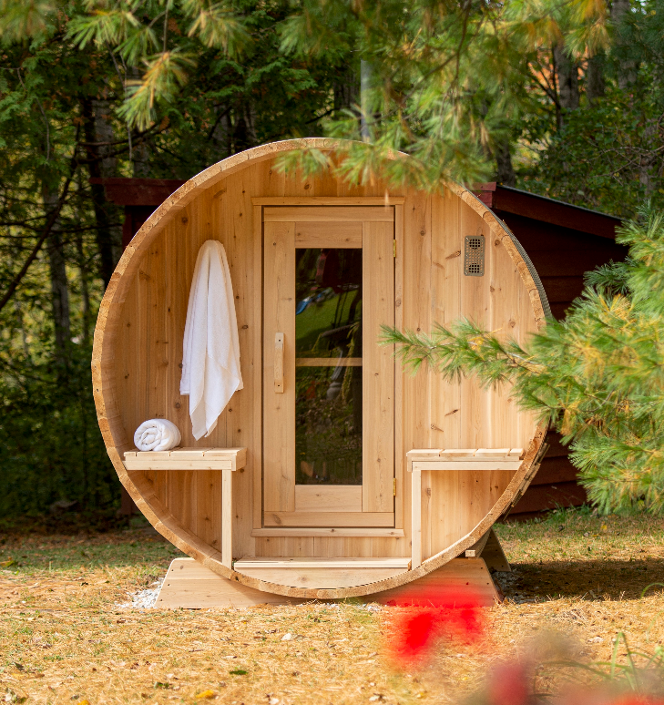 Dundalk Canadian Timber White Cedar Serenity Outdoor Sauna | 2-4 People | Wood or Electric Heater