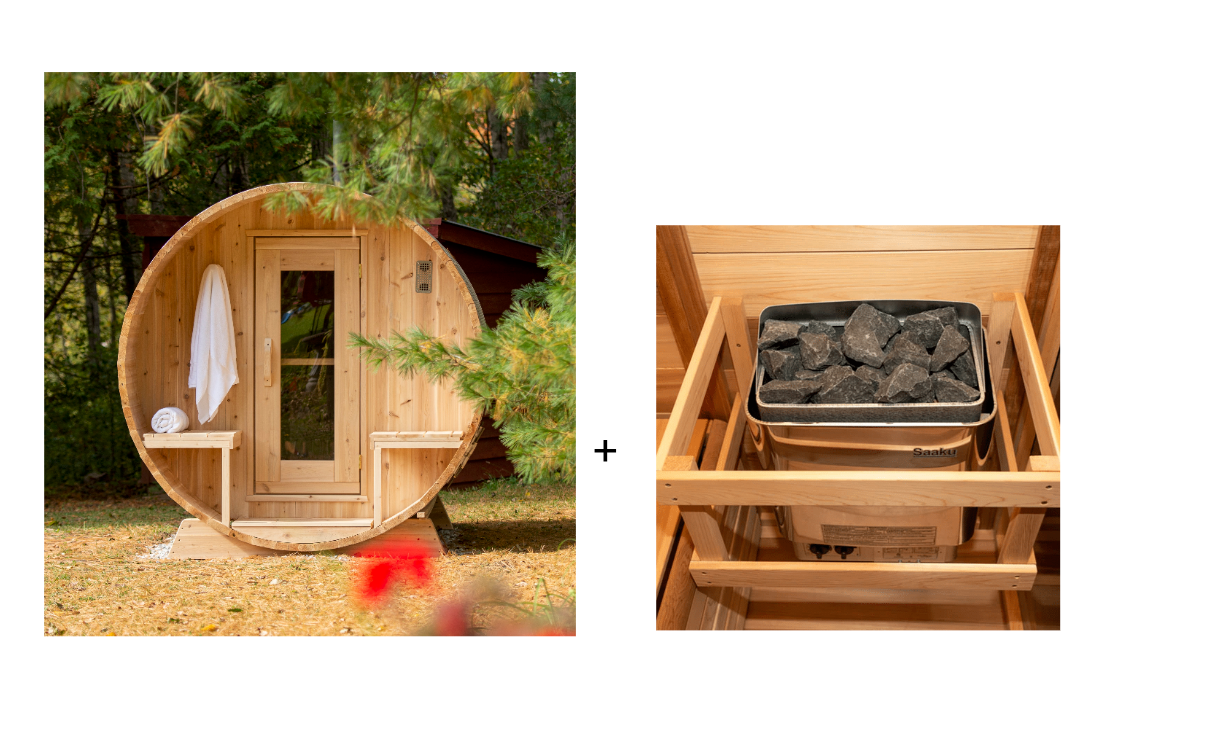 Dundalk Canadian Timber White Cedar Serenity Outdoor Sauna | 2-4 People | Wood or Electric Heater