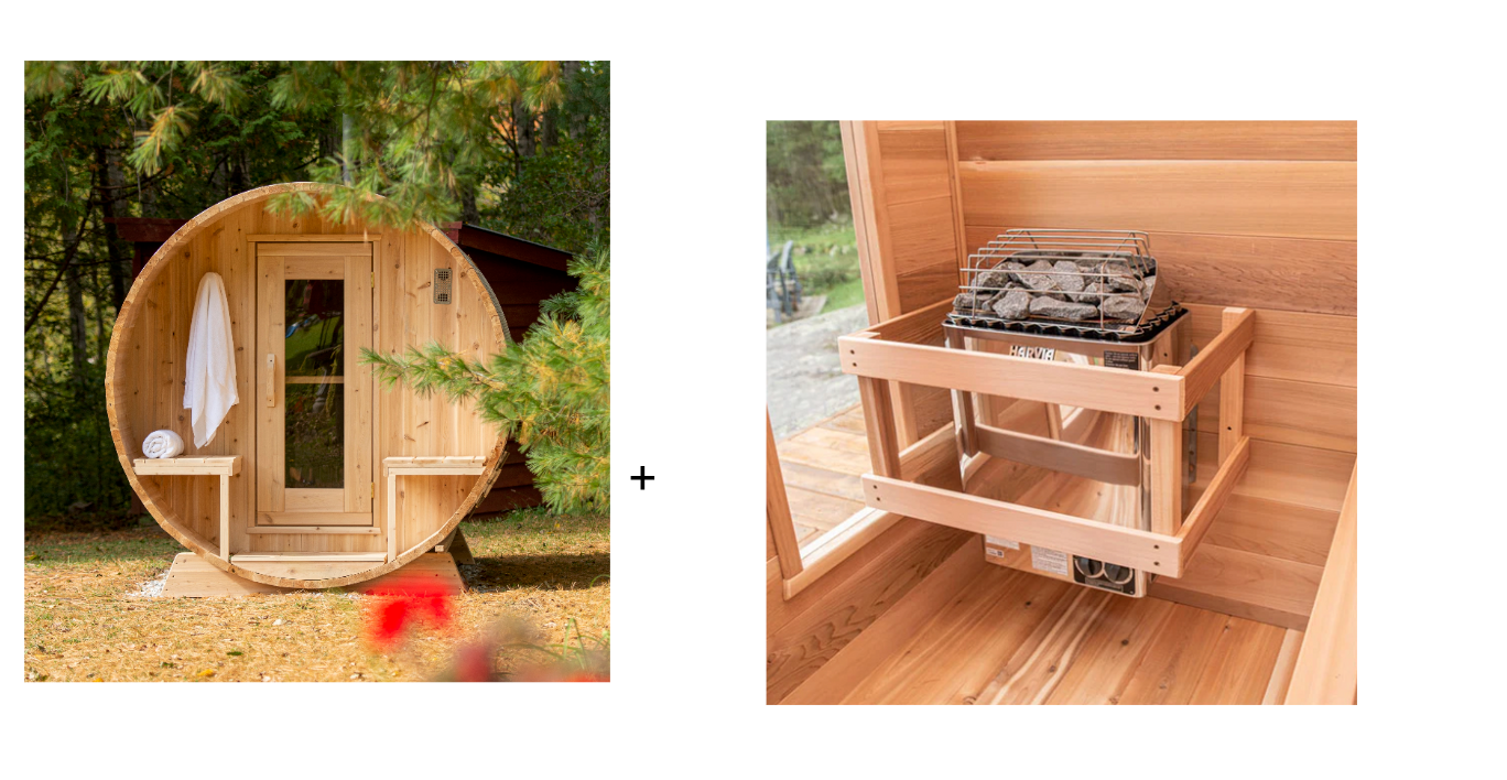 Dundalk Canadian Timber White Cedar Serenity Outdoor Sauna | 2-4 People | Wood or Electric Heater