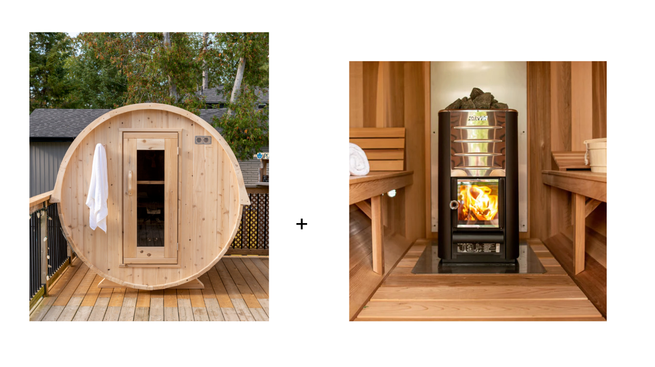 Dundalk 4 Person White Cedar Outdoor Sauna Harmony | 2-4 People | Wood or Electric Heater
