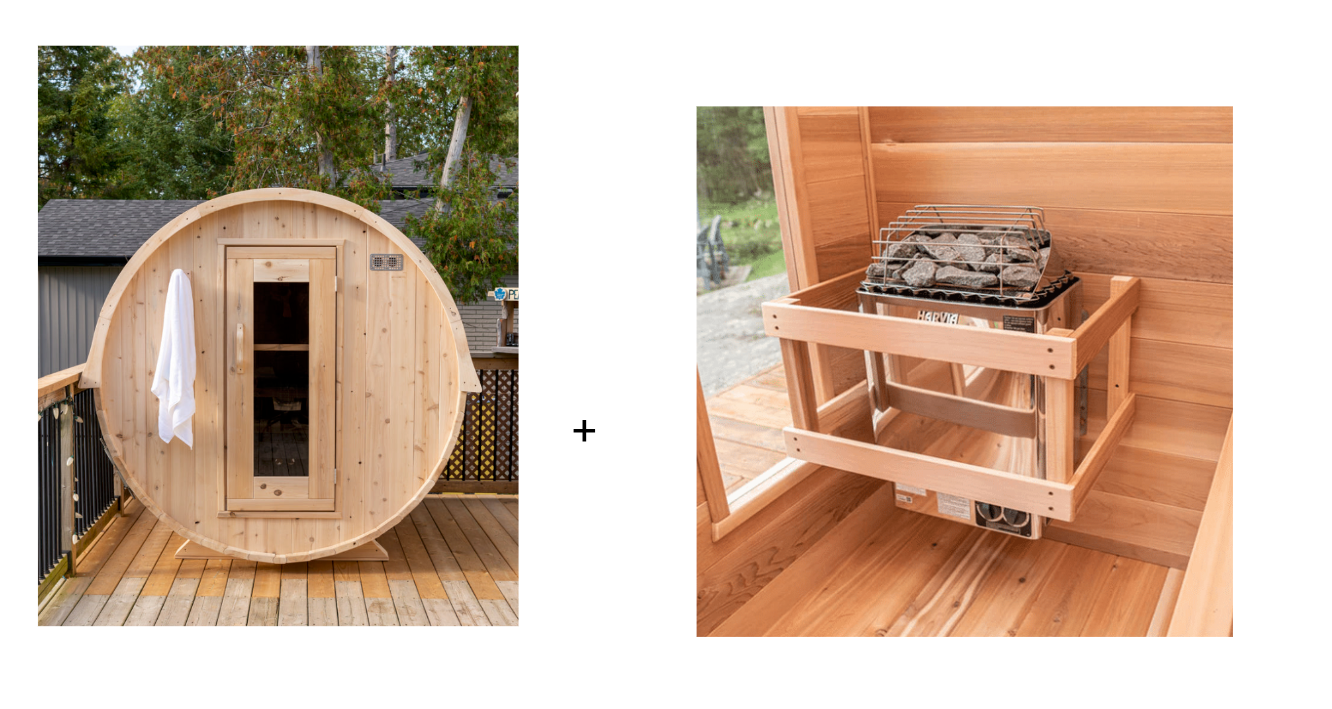 Dundalk 4 Person White Cedar Outdoor Sauna Harmony | 2-4 People | Wood or Electric Heater