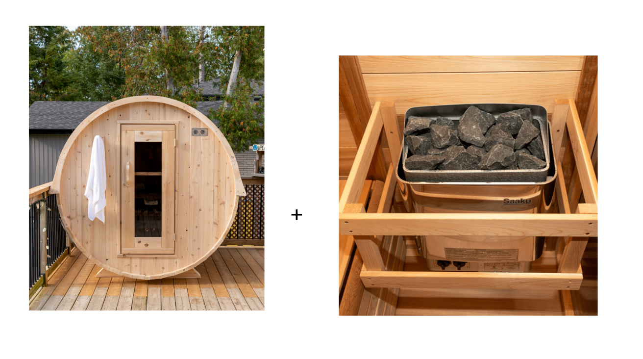 Dundalk 4 Person White Cedar Outdoor Sauna Harmony | 2-4 People | Wood or Electric Heater