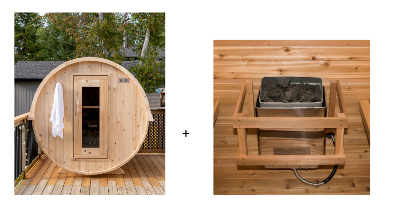Dundalk 4 Person White Cedar Outdoor Sauna Harmony | 2-4 People | Wood or Electric Heater