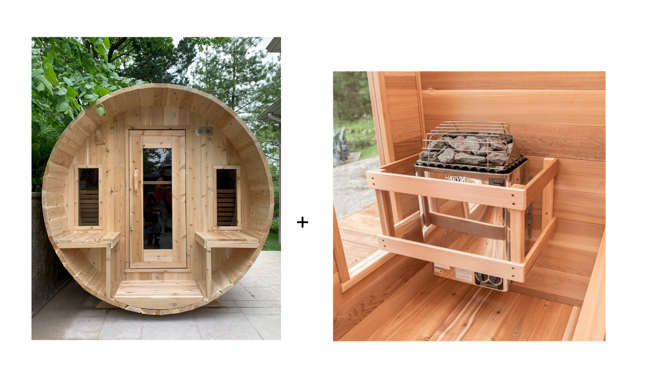 Dundalk Canadian Timber White Cedar Tranquility Outdoor | 2-4 People | Wood or Electric Heater