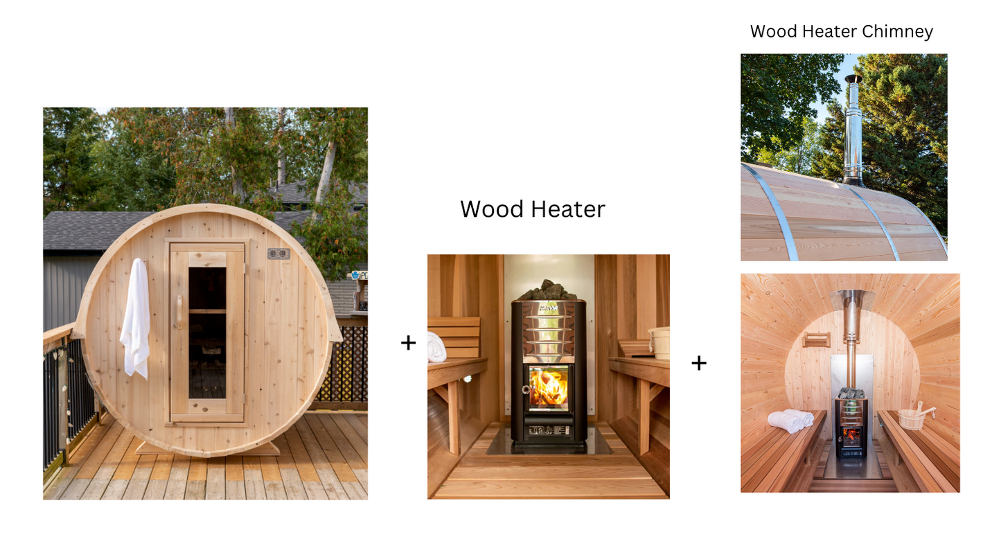 Dundalk 4 Person White Cedar Outdoor Sauna Harmony | 2-4 People | Wood or Electric Heater