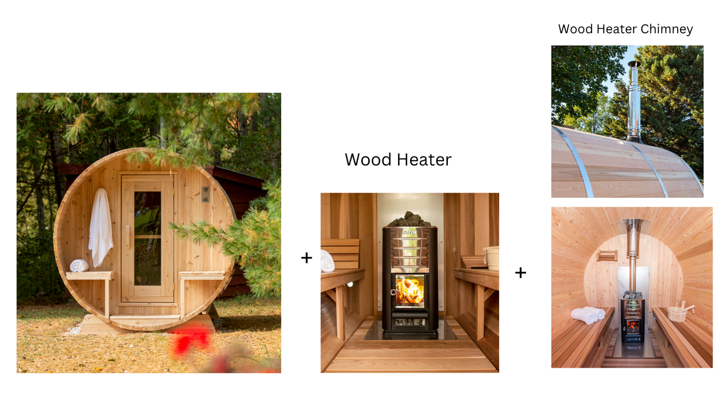 Dundalk Canadian Timber White Cedar Serenity Outdoor Sauna | 2-4 People | Wood or Electric Heater