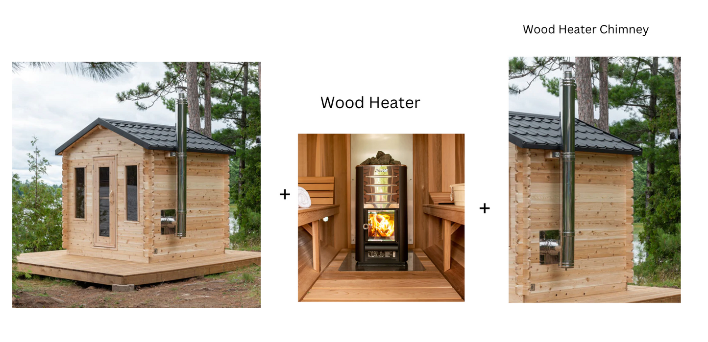 CT Georgian Cabin Sauna with Porch | 2-6 People | Wood or Electric Heater