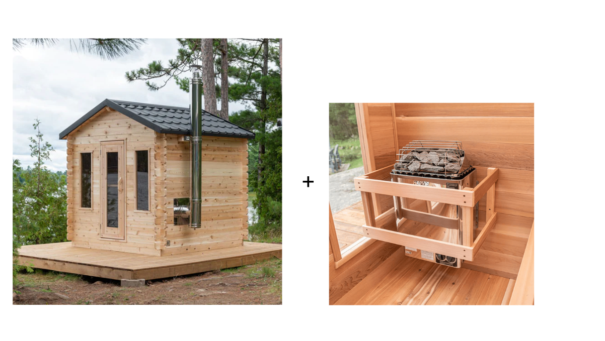 CT Georgian Cabin Sauna with Porch | 2-6 People | Wood or Electric Heater