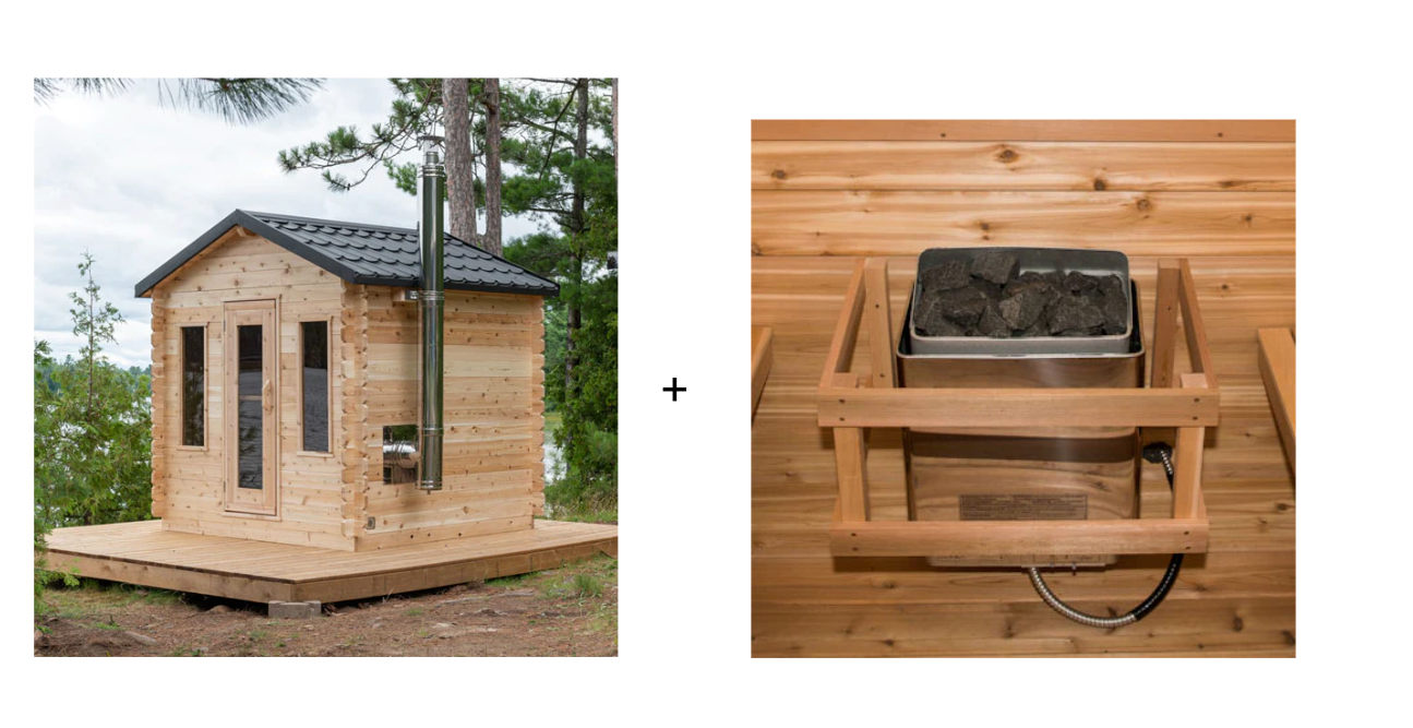 CT Georgian Cabin Sauna with Porch | 2-6 People | Wood or Electric Heater