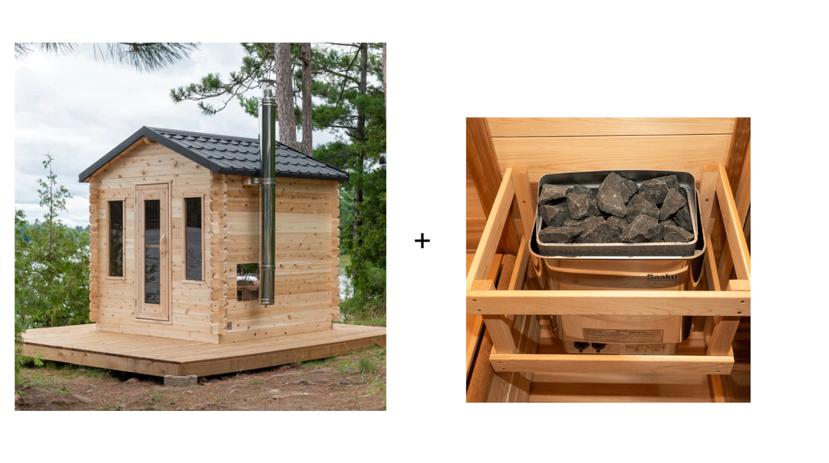 CT Georgian Cabin Sauna with Porch | 2-6 People | Wood or Electric Heater