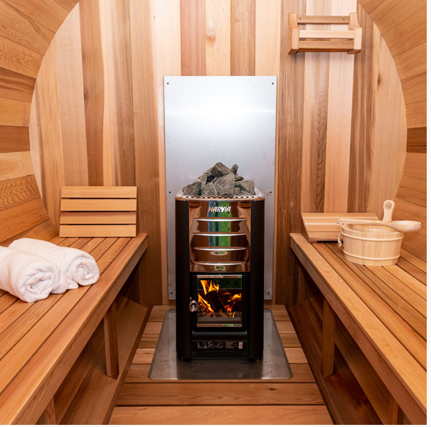 Dundalk Canadian Timber White Cedar Serenity Outdoor Sauna | 2-4 People | Wood or Electric Heater