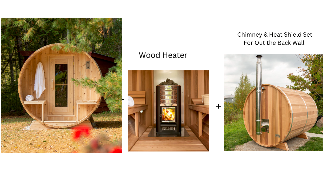 Dundalk Canadian Timber White Cedar Serenity Outdoor Sauna | 2-4 People | Wood or Electric Heater