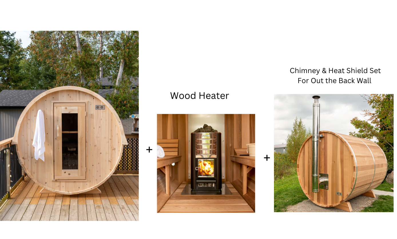 Dundalk 4 Person White Cedar Outdoor Sauna Harmony | 2-4 People | Wood or Electric Heater