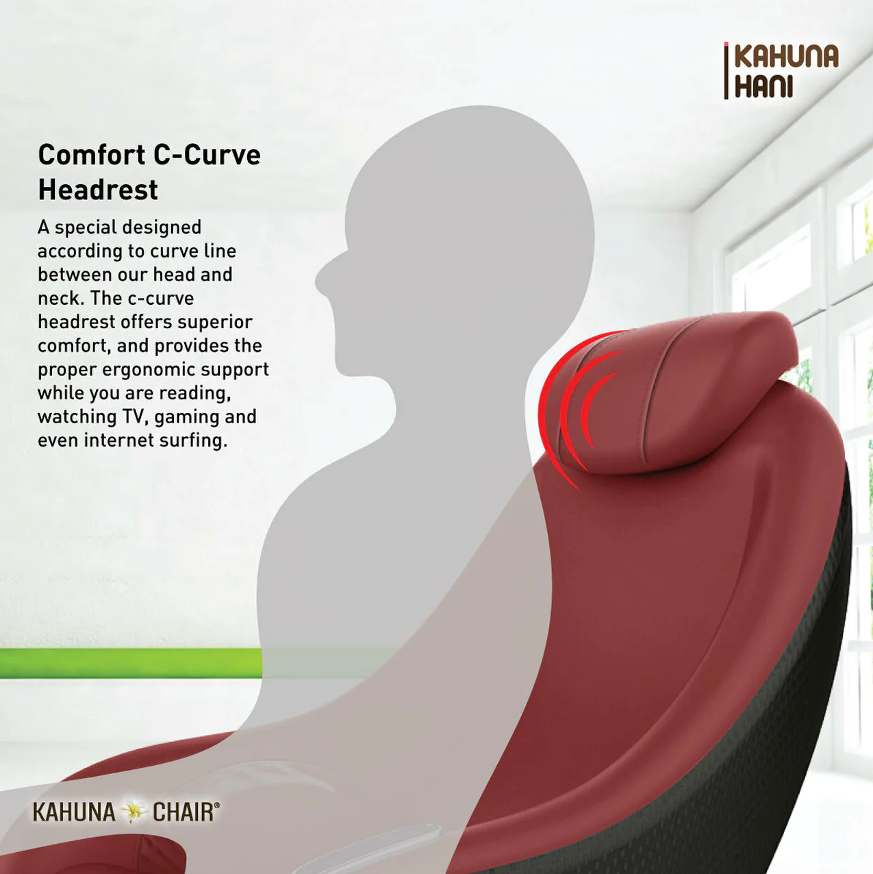 Kahuna CM L-Track Compact Massage Chair HaniRed/Black KCMHANIRED