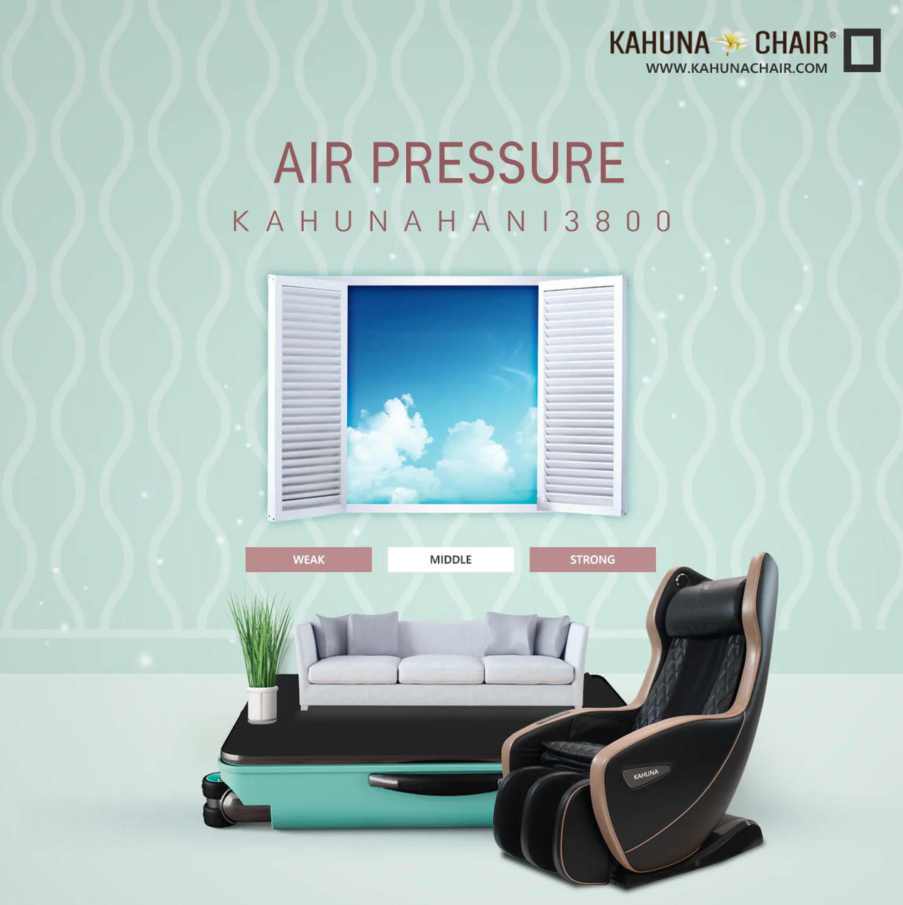 Kahuna CM L-Track Zero Gravity Compact Massage Chair Hani3800 Gold
