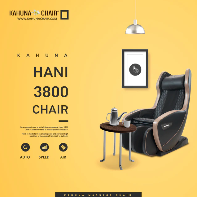 Kahuna CM L-Track Zero Gravity Compact Massage Chair Hani3800 Gold