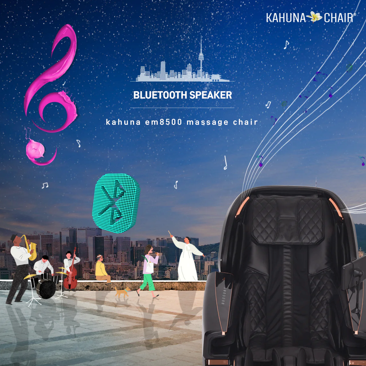 Kahuna The King’s Elite EM-8500 Massage Chair - Black