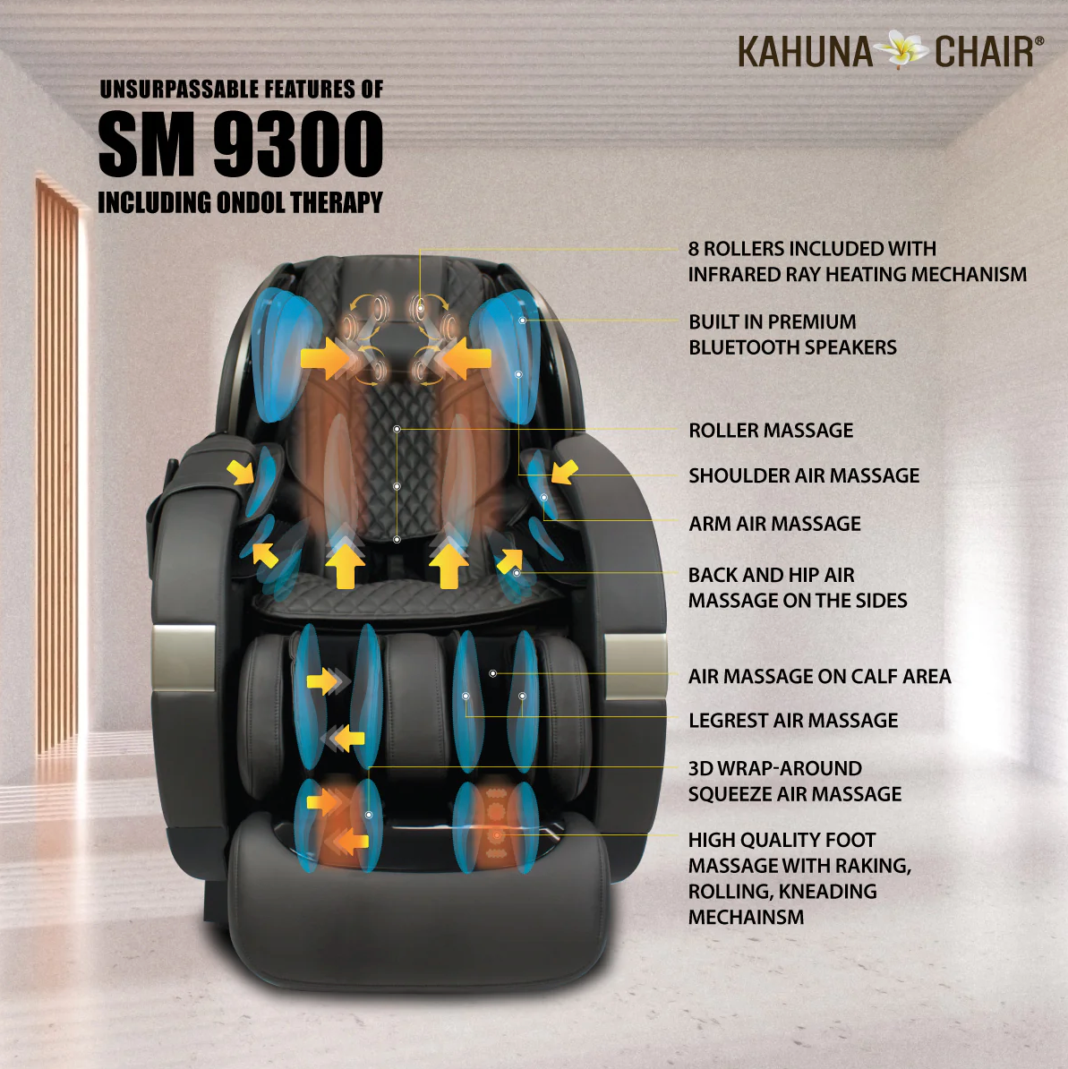 Kahuna SM 9300 Massage Chair - Grey