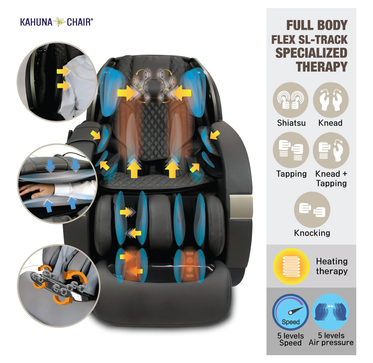 Kahuna SM 9300 Massage Chair - Grey