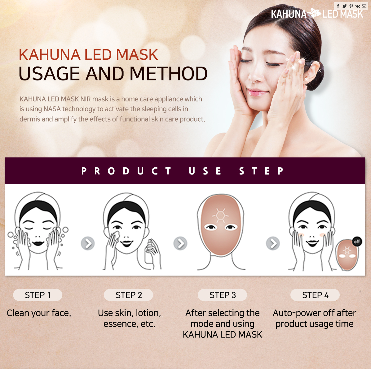 Kahuna Mask – Rosegold / White