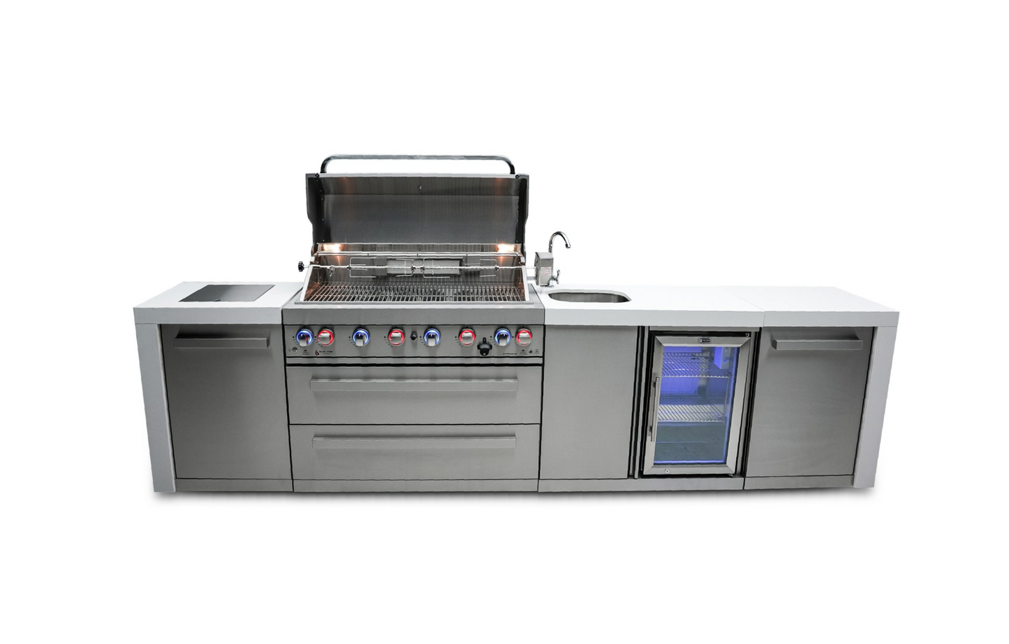 Mont Alpi 6-burner Deluxe Island With A Beverage Center MAi805-DBEV - 132''