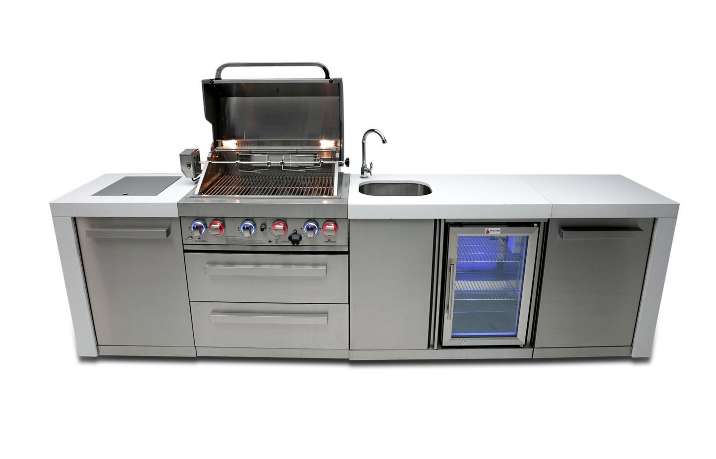 Mont Alpi 4-burner Deluxe Island With A Beverage Center MAi400-DBEV - 120''