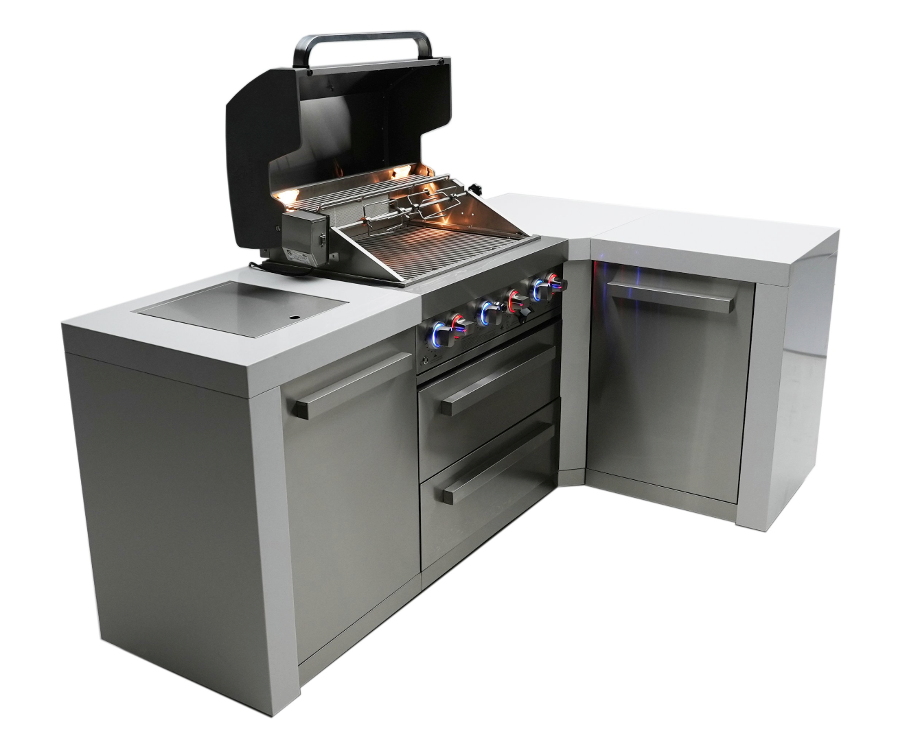 Mont Alpi 4-burner Deluxe Island with a 90-Degree Corner MAi400-D90 - 82''