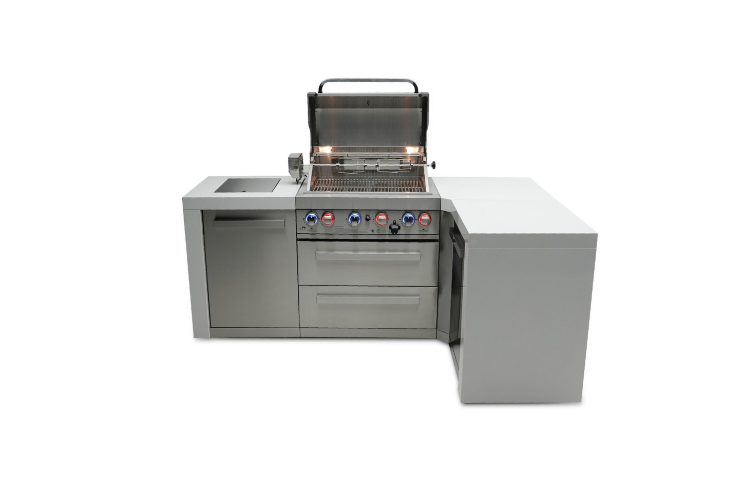 Mont Alpi 4-burner Deluxe Island with a 90-Degree Corner MAi400-D90 - 82''
