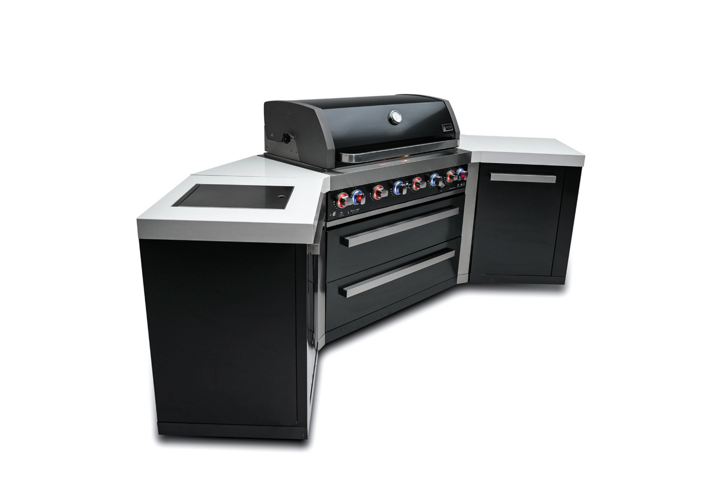 Mont Alpi 805 Black 6-burner Island with 45-Degree Corners MAi805-BSS45 - 110"