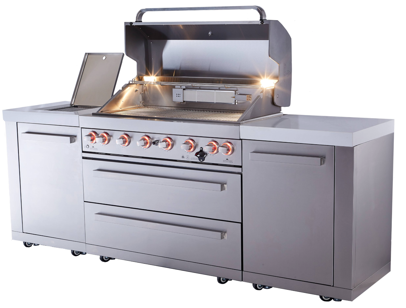 Mont Alpi 805 BBQ Grill Island features a 6-burner gas MAi805 94''