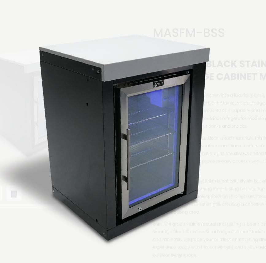 Mont Alpi Black Stainless Steel Fridge Cabinet Module