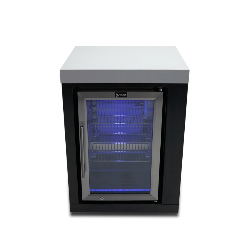Mont Alpi Black Stainless Steel Fridge Cabinet Module