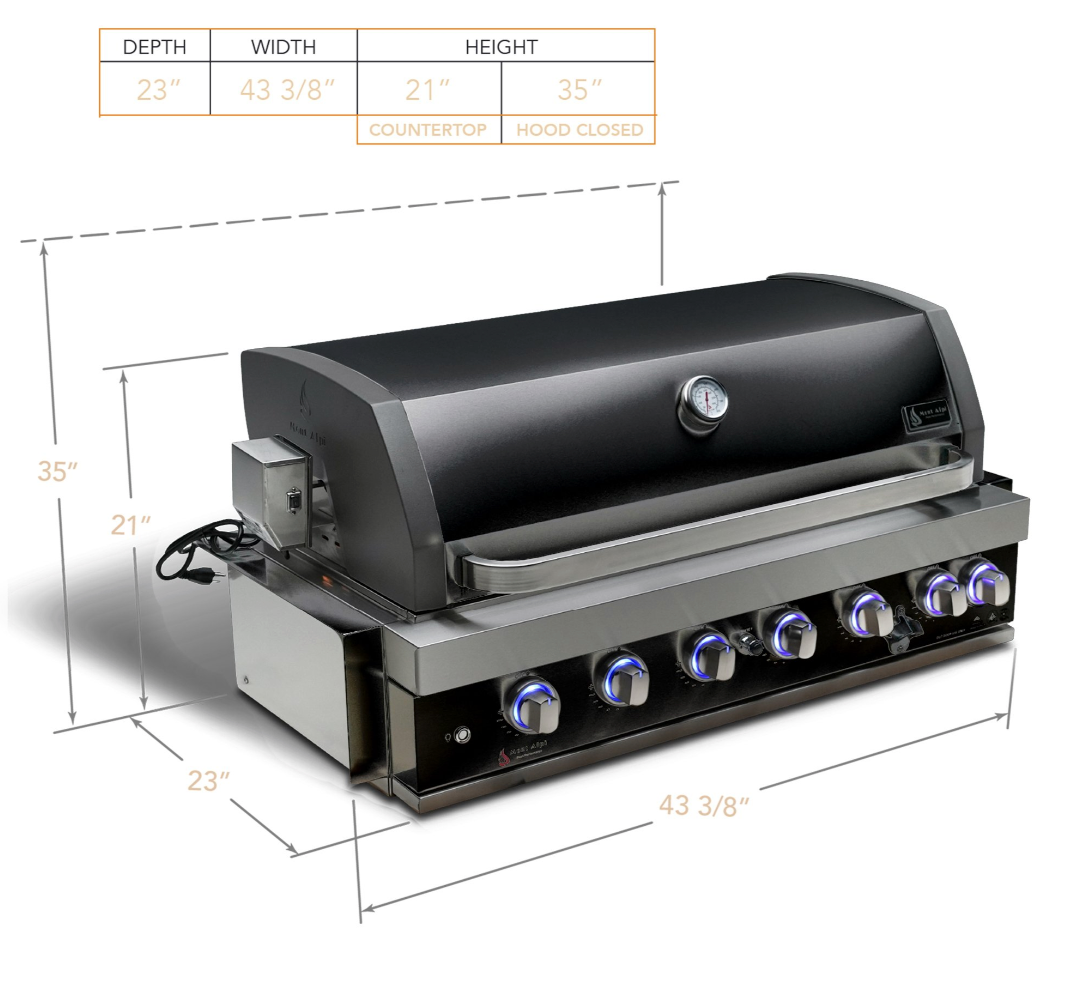 Mont Alpi 44" Black Stainless Steel Built-In Grill (MABi805-BSS)