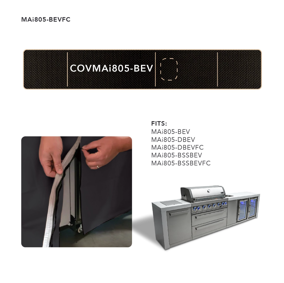 Weather Cover Mont Alpi 805 Island and Beverage Center Cover Complete Set - COVMAI805-BEV