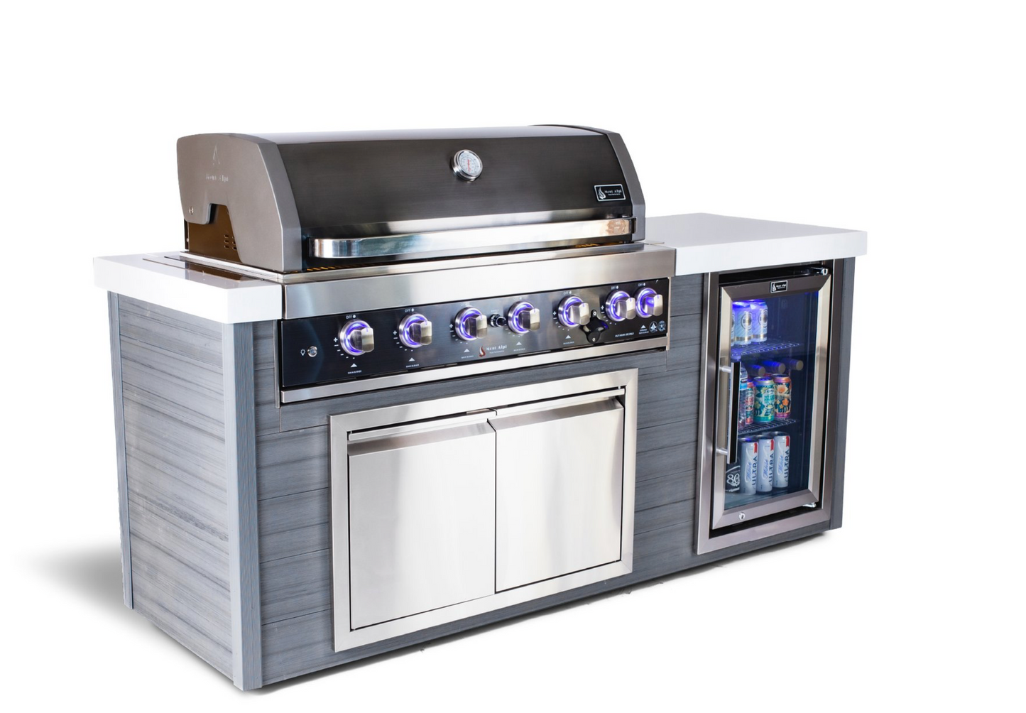 Mont Alpi 6-Burner Artwood Island in Black Stainless Steel -MA805-AWBSS