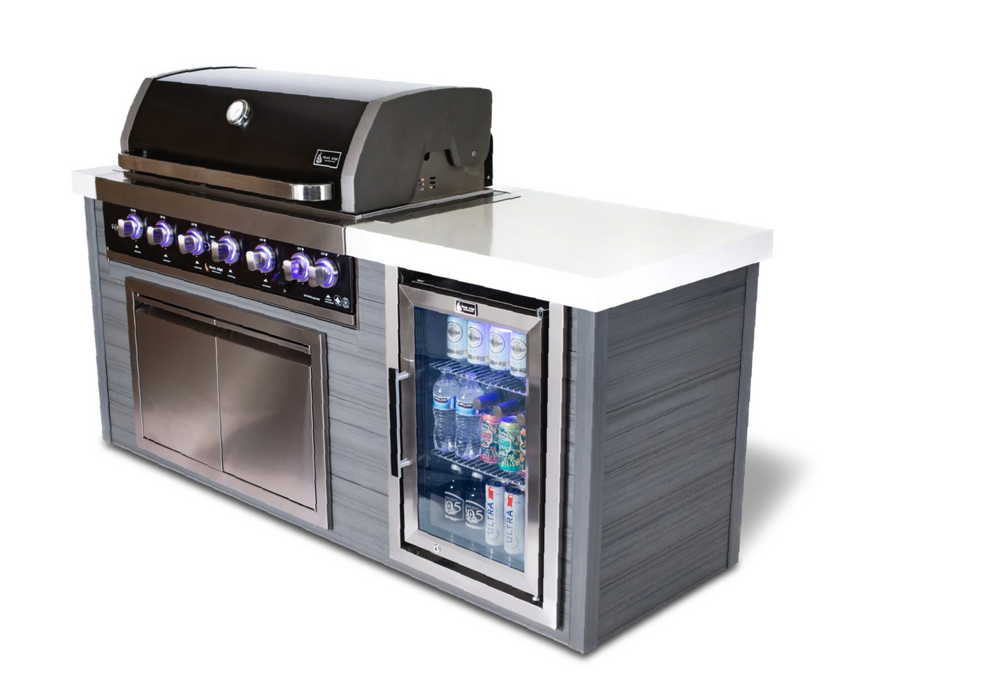 Mont Alpi 6-Burner Artwood Island in Black Stainless Steel -MA805-AWBSS