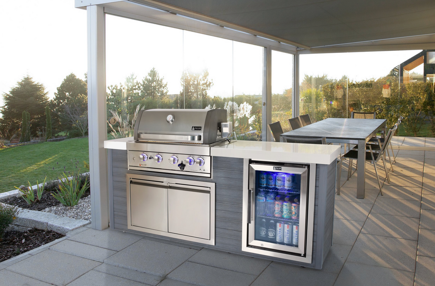 Mont Alpi 4-Burner Artwood Island in Stainless Steel - MA400-AW