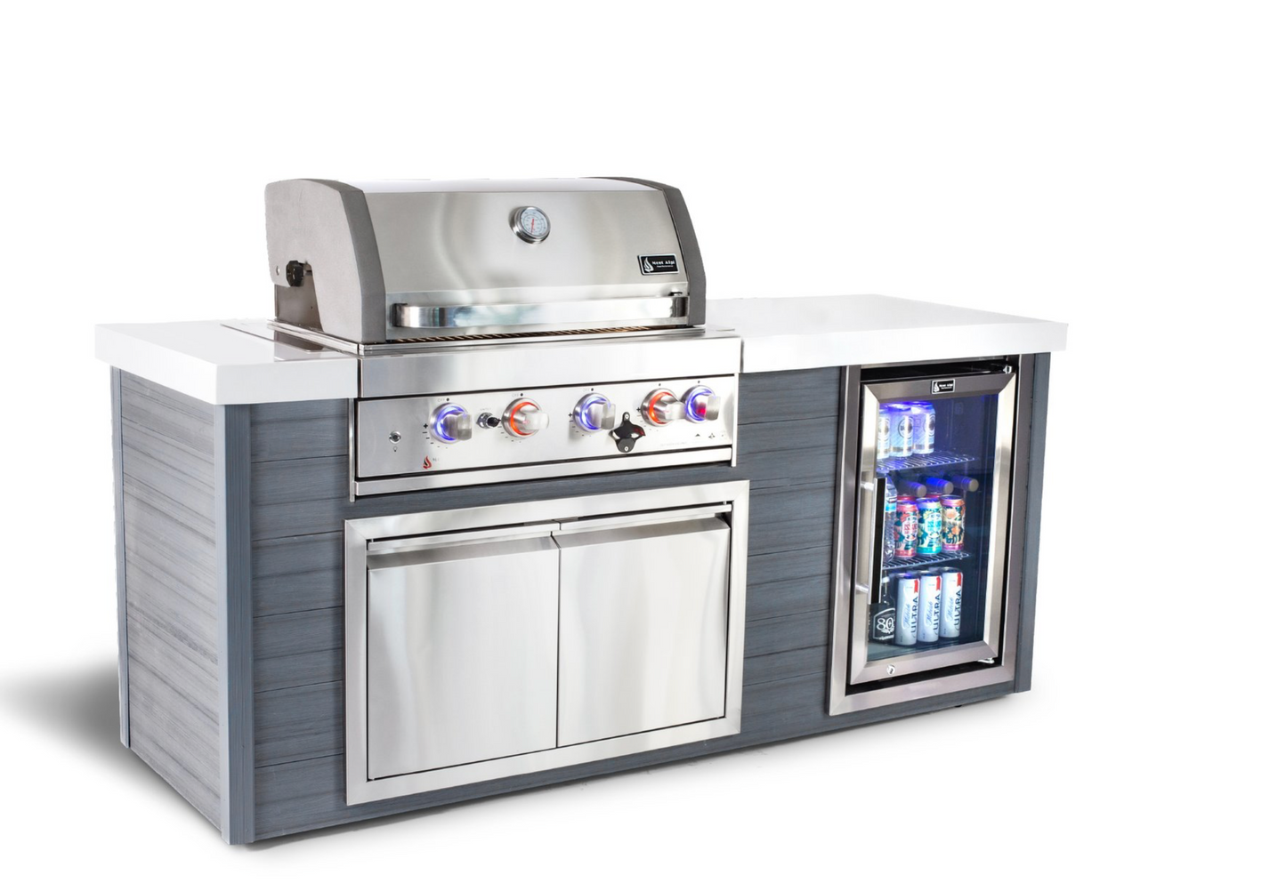 Mont Alpi 4-Burner Artwood Island in Stainless Steel - MA400-AW