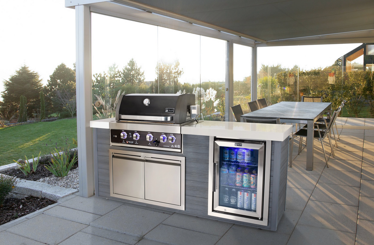 Mont Alpi 4-Burner Artwood Island in Black Stainless Steel - MA400-AWBSS