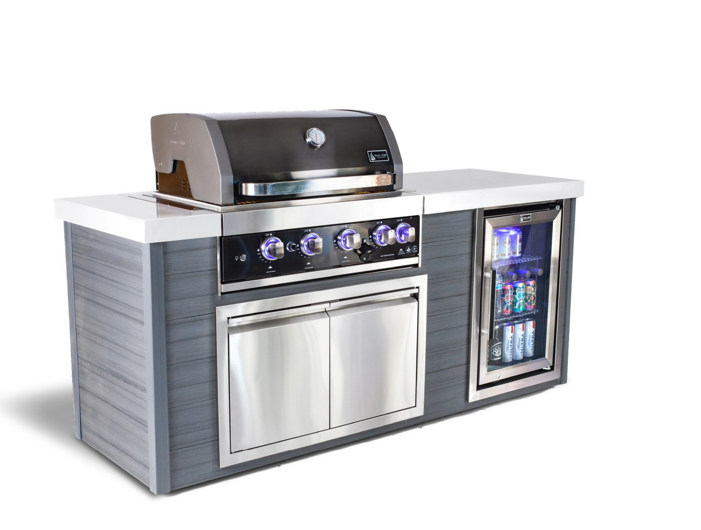 Mont Alpi 4-Burner Artwood Island in Black Stainless Steel - MA400-AWBSS