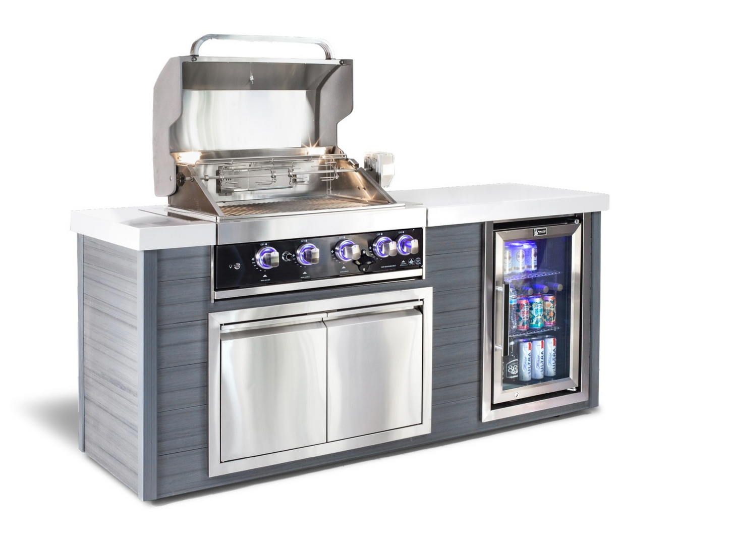 Mont Alpi 4-Burner Artwood Island in Black Stainless Steel - MA400-AWBSS