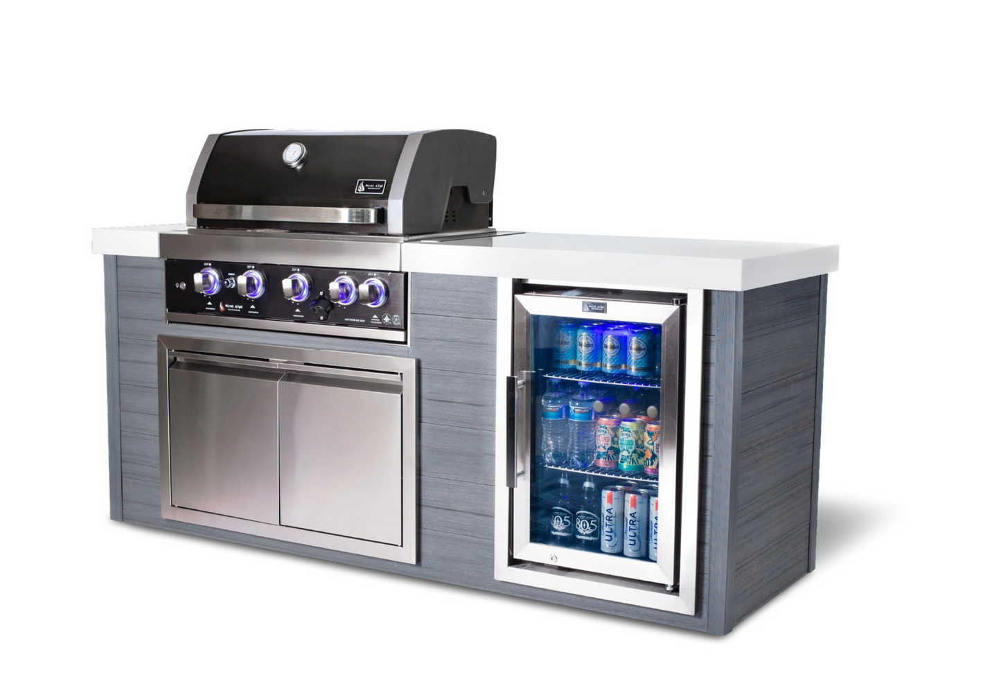 Mont Alpi 4-Burner Artwood Island in Black Stainless Steel - MA400-AWBSS
