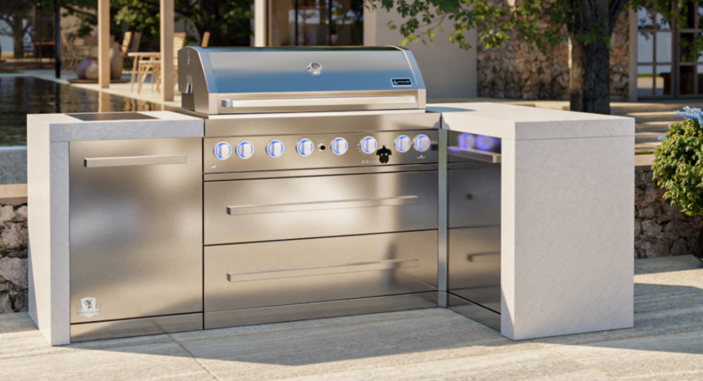 Mont Alpi 6-burner Deluxe Island with a 90-Degree Corner MAi805-D90 - 94''