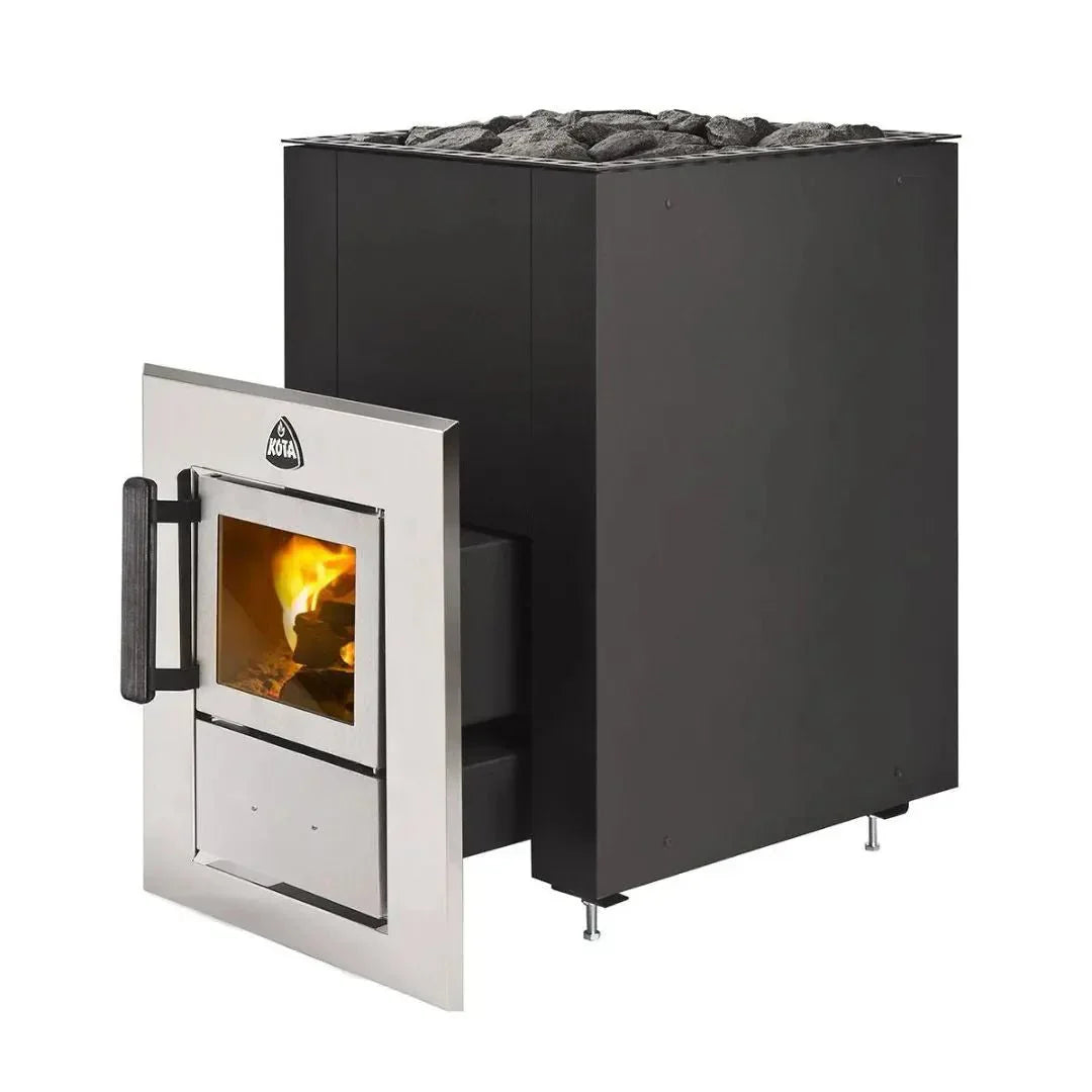 Narvi Kuru Wood Burning Heater + Box of Sauna Rocks