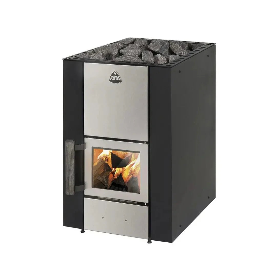 Narvi Kuru Wood Burning Heater + Box of Sauna Rocks